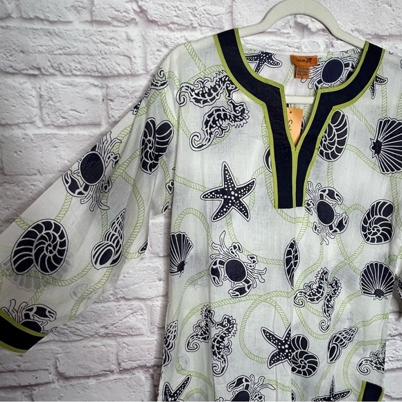 Sakkas Seahorse & Seashell Print Tunic NWT - Picture 5 of 11